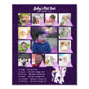BABYS 1st YEAR PHOTO COLLAGE 8x12 $5 or less! Print