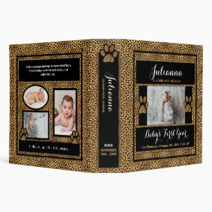 Baby's 1st Year Photo Scrapbook Cheetah Print Binder