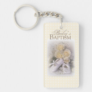 Baby's Baptism Neutral , Customizable Name, Keychain