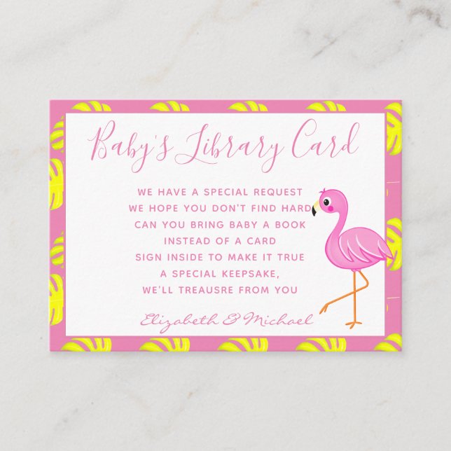 Babys Bibliothèque Demande de carte Flamant rose t (Devant)