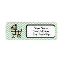 Baby's Blocks Stroller Return Address Label