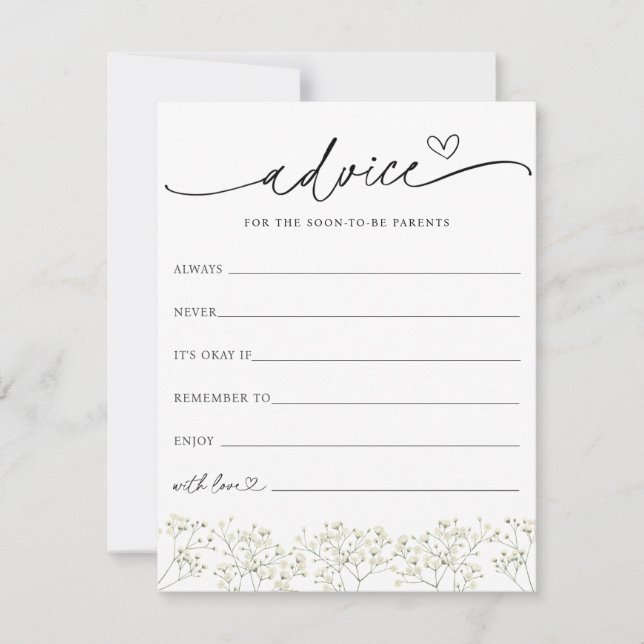 Baby's Breath Advice for the Parents Shower Card (Front)