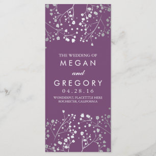 Baby's Breath Amethyst and Silver Wedding Program