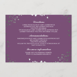 Baby's Breath Amethyst Wedding Details Enclosure Card