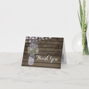 Baby's Breath and Lavender Jar Thank You Card