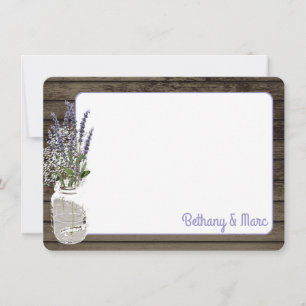 Baby's Breath and Lavender Jar Thank You Card