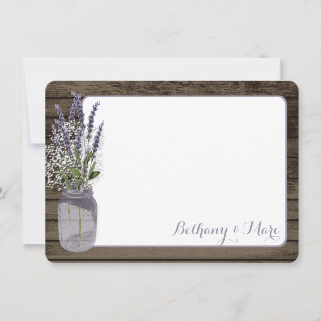 Baby's Breath and Lavender Jar Thank You Card (Front)