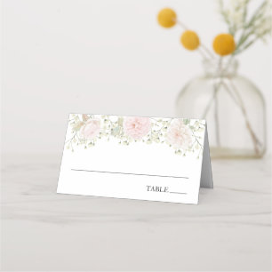 Baby's Breath and Roses Name Place Cards