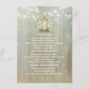 Baby's Breath and Vintage Lantern Wedding Details Enclosure Card