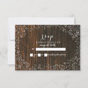 Baby's Breath Barnwood Inspired RSVP