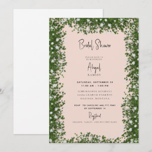  Baby's Breath Blush Bridal Shower Invitation