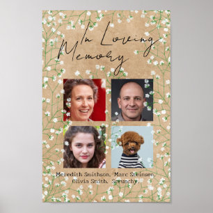 Baby's Breath Boho Rustic In Loving Memory Wedding Poster