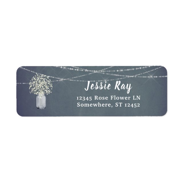 Baby's Breath Chalk B Grey & String Light Address (Front)