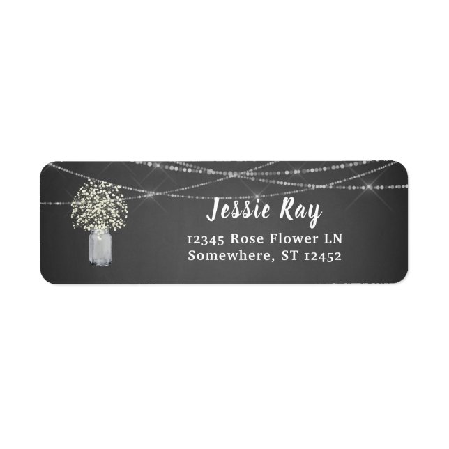 Baby's Breath Chalk Grey & String Light Address (Front)