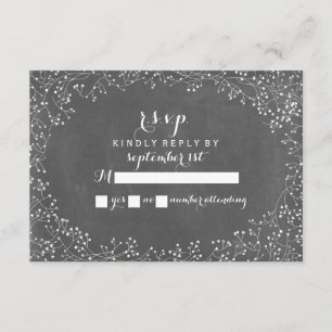 Baby's Breath Chalkboard Inspired RSVP