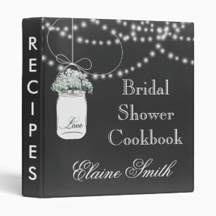 Babys Breath Chalkboard Mason Jar Recipe Folder Binder
