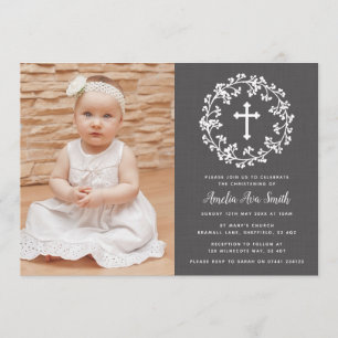 Baby's-breath Christening Invitation