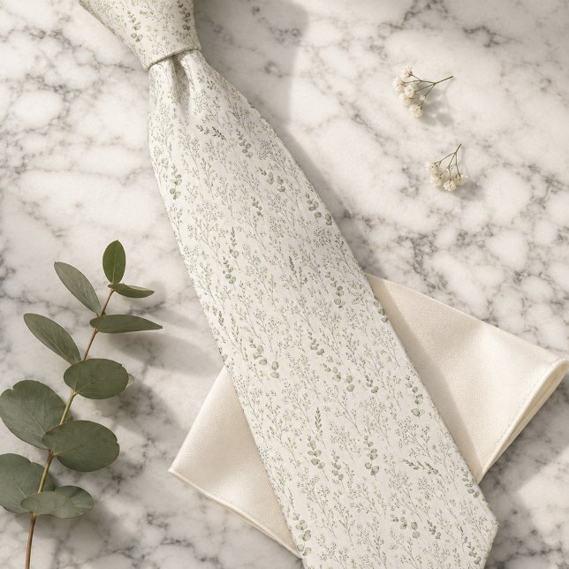 Baby's Breath & Eucalyptus Floral Tie (Creator Uploaded)