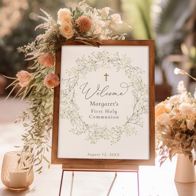Baby's Breath First Communion Welcome Poster (Creator Uploaded)