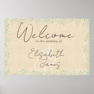 Baby's Breath Floral Rustic & Boho Wedding Welcome Poster