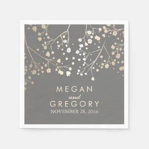 Baby's Breath Foil Wedding Napkin