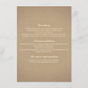 Baby's Breath Gold Wedding Details - Information Enclosure Card