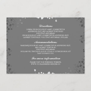 Baby's Breath Grey Silver Wedding Details Enclosure Card