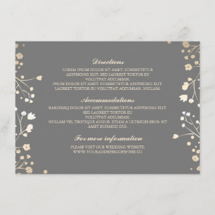 Baby's Breath Grey Wedding Details - Information Enclosure Card