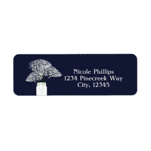 Baby's Breath in Mason Jar Rustic Address Labels