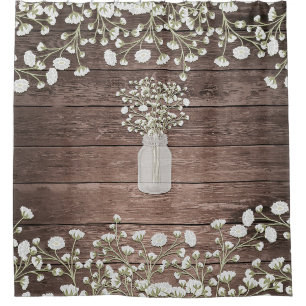 Baby's Breath in Mason Jar Rustic Wood