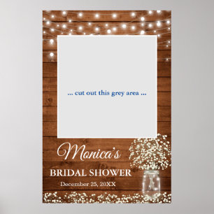 Baby's Breath Mason Jar  Bridal Shower Photo Prop Poster