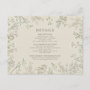 Baby's Breath Off White Wedding Details Enclosure Card