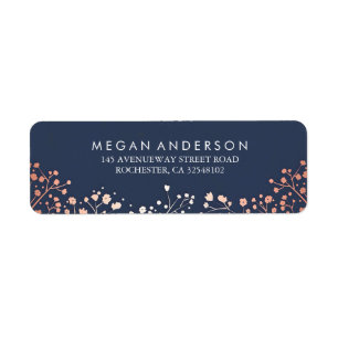 Baby's Breath Rose Gold and Navy Wedding