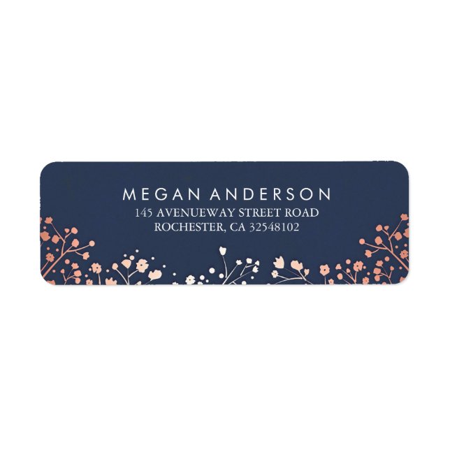 Baby's Breath Rose Gold and Navy Wedding (Front)