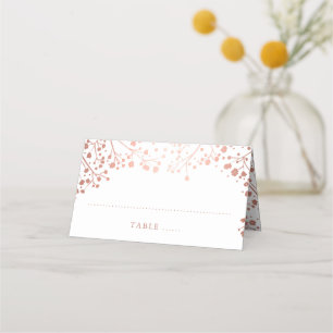 Baby's Breath Rose Gold Foil Effect Wedding Place Card