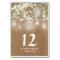 Baby's Breath Rustic Burlap Wedding Table Numbers