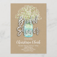 Baby's Breath Rustic Mason Jar Bridal Shower
