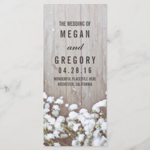 Baby's Breath Rustic Wedding Programs