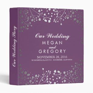 Baby's Breath Silver and Amethyst Wedding Binder