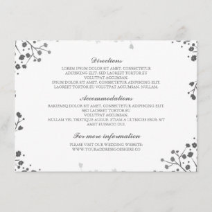 Baby's Breath Silver and White Wedding Details Enclosure Card