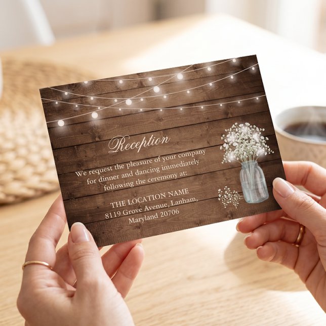 Baby's Breath String Light Reception Accommodation Enclosure Card (Creator Uploaded)
