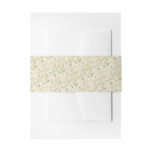 Baby's Breath Watercolor Boho Chic Baptism Wedding Invitation Belly Band