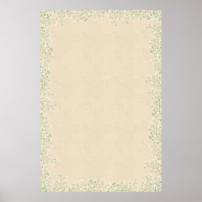Baby's Breath Wedding Boho Template To Personalize Poster (Front)