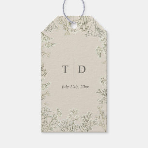 Baby's Breath Wedding Monogram Gift Tags