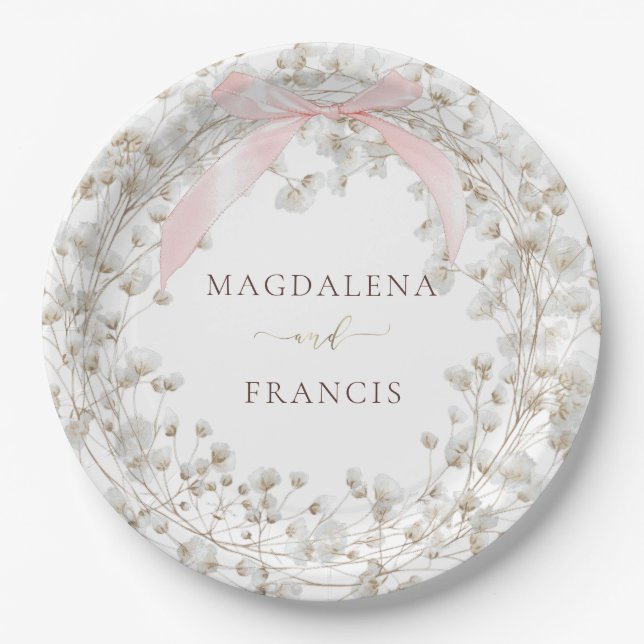 baby's breath | wedding paper plate (Front)