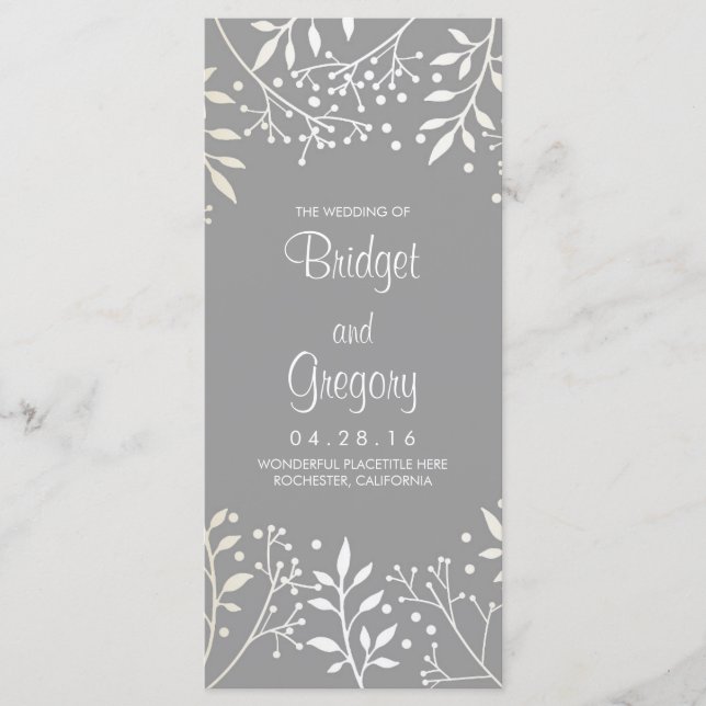 Baby's Breath Wedding Programs (Front)