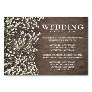 Baby's Breath Wedding Reception + Hotel Cards