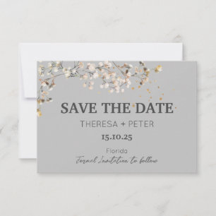 Baby's Breath Wedding Save the Date Card