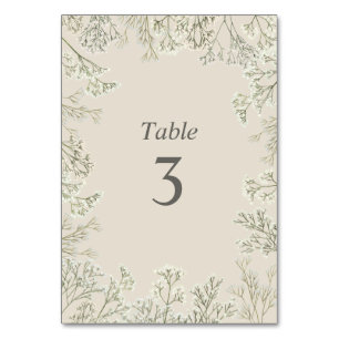 Baby's Breath Wedding  Table Number
