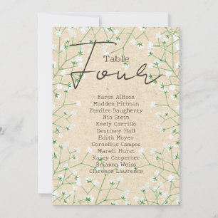 Baby's Breath Wedding Table Number Seating Chart 4